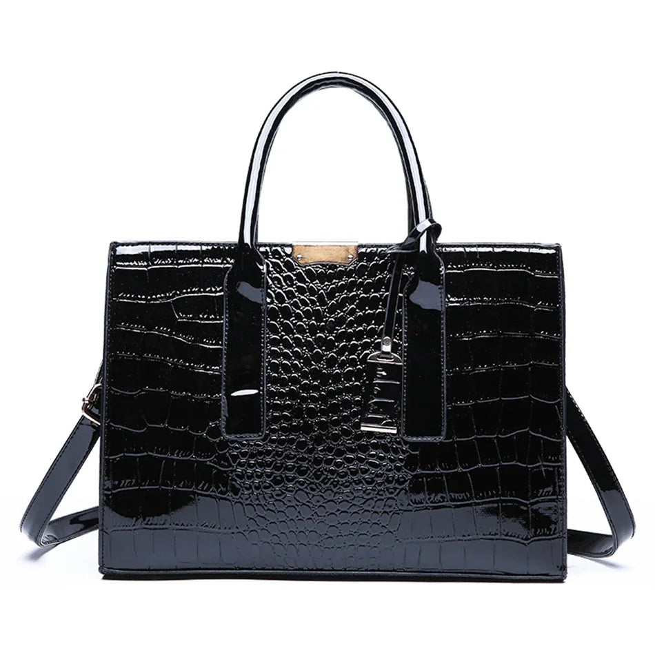 CROCODILE | Trendy Designer Croco Handbag 8