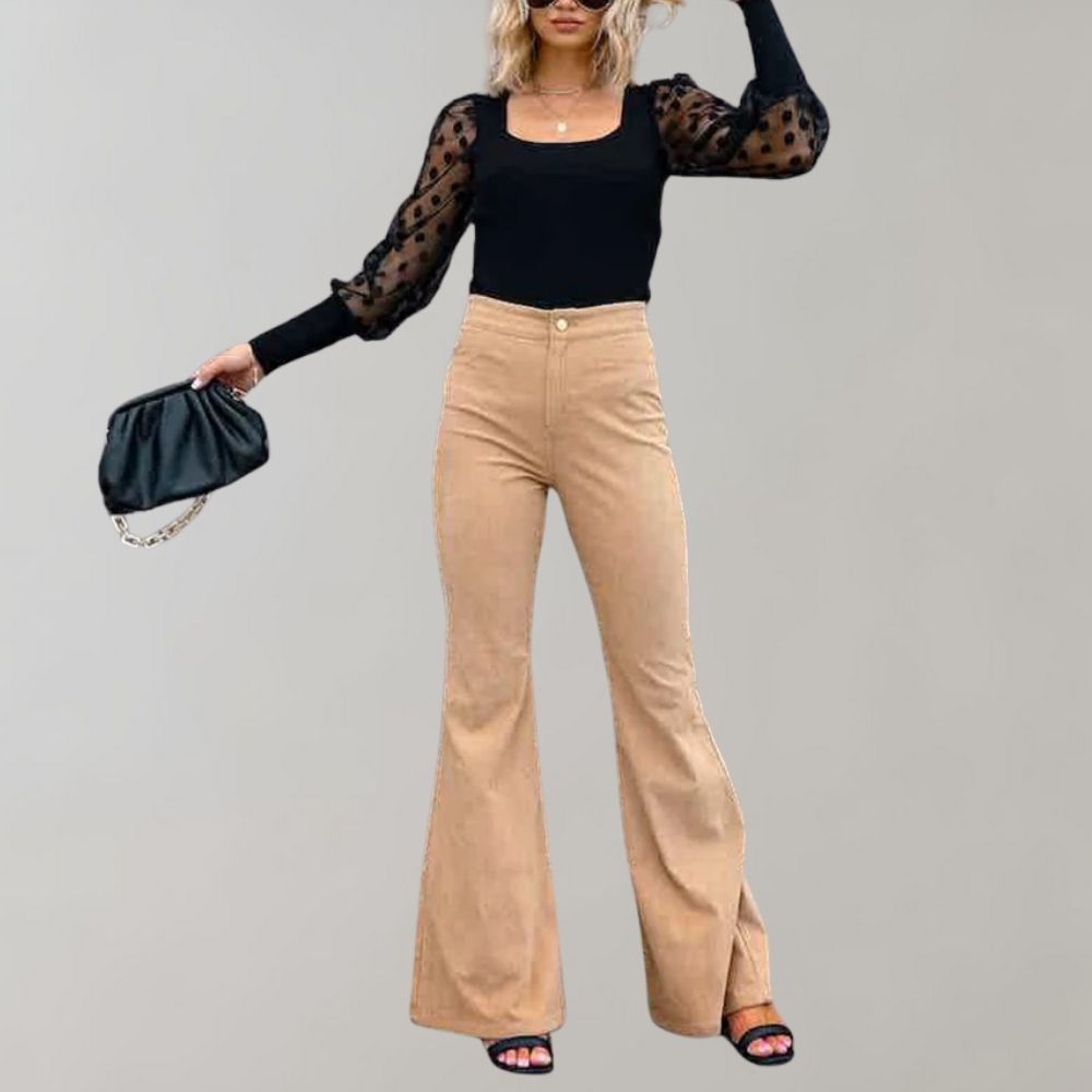 Callie | Trendy Corduroy Flared Trousers 0