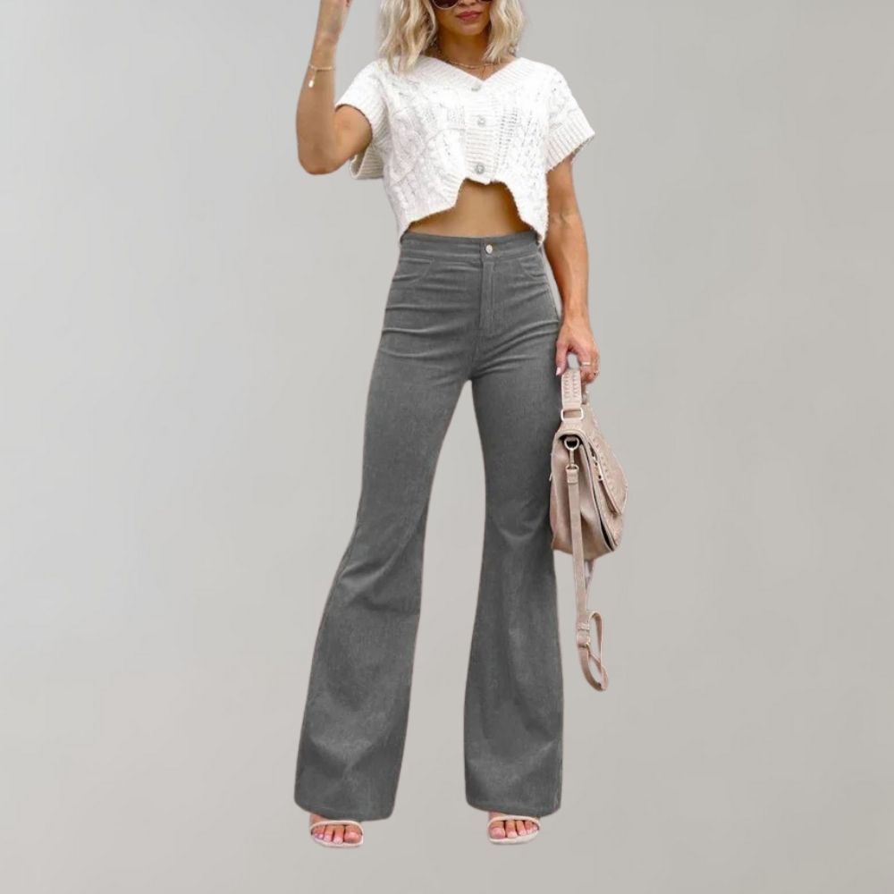 Callie | Trendy Corduroy Flared Trousers 10