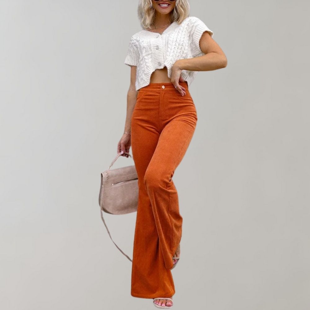Callie | Trendy Corduroy Flared Trousers 8