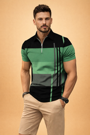 Carle | Geometric Zip Polo Shirt 2
