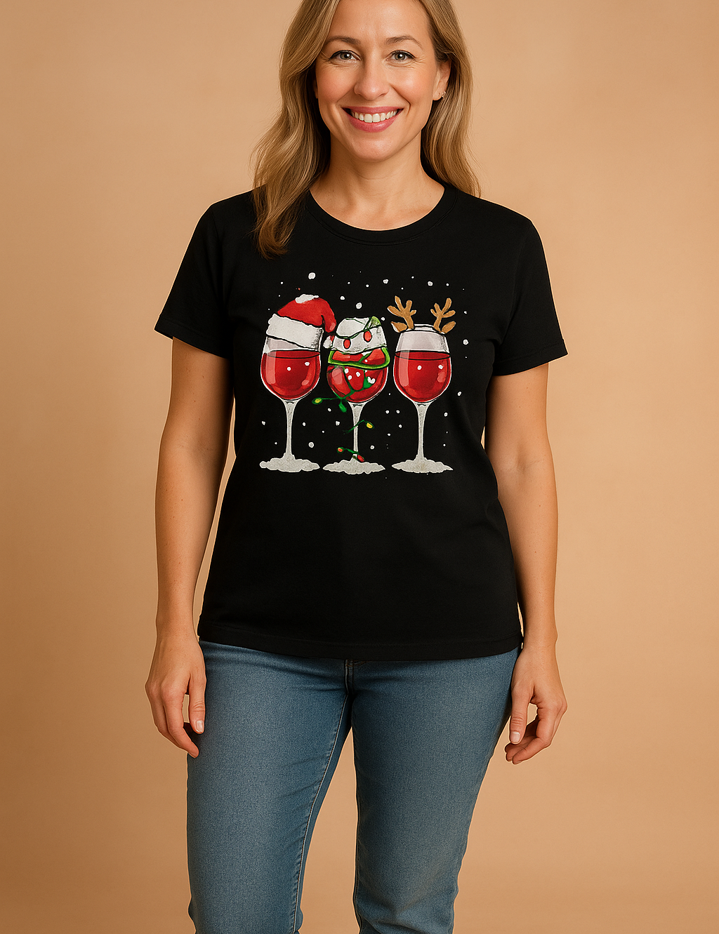 Caroline T-shirt | "Dear Santa, Bring Wine" 3