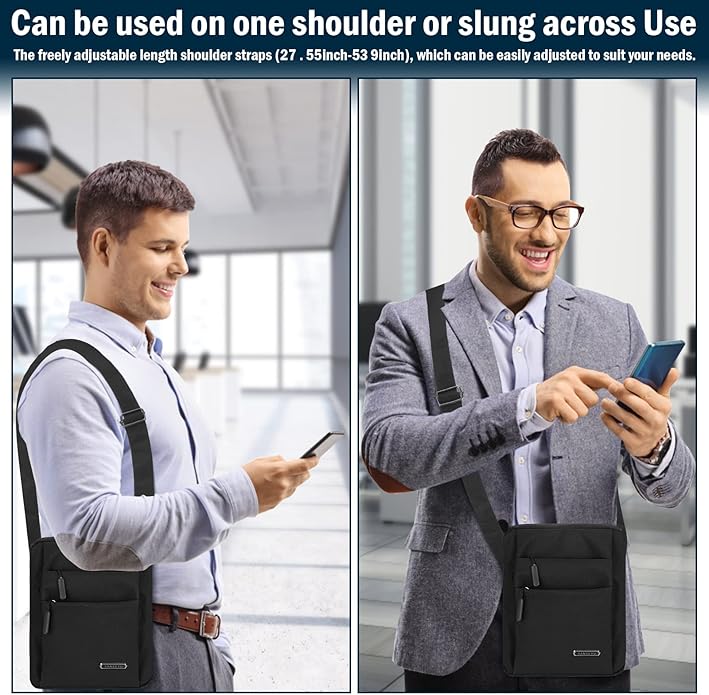 Carter Men's Sleek Waterproof Anti-Theft Crossbody Messenger Bag 7