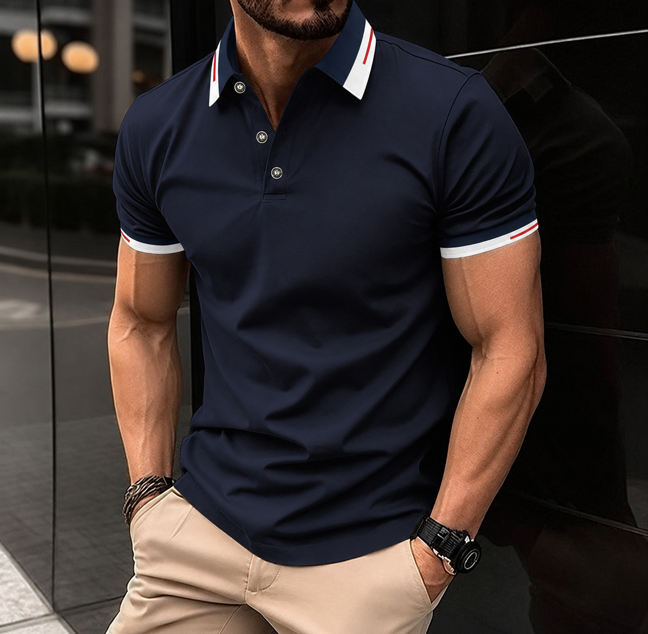 Sebastian | Elegant Short Sleeve Polo Shirt