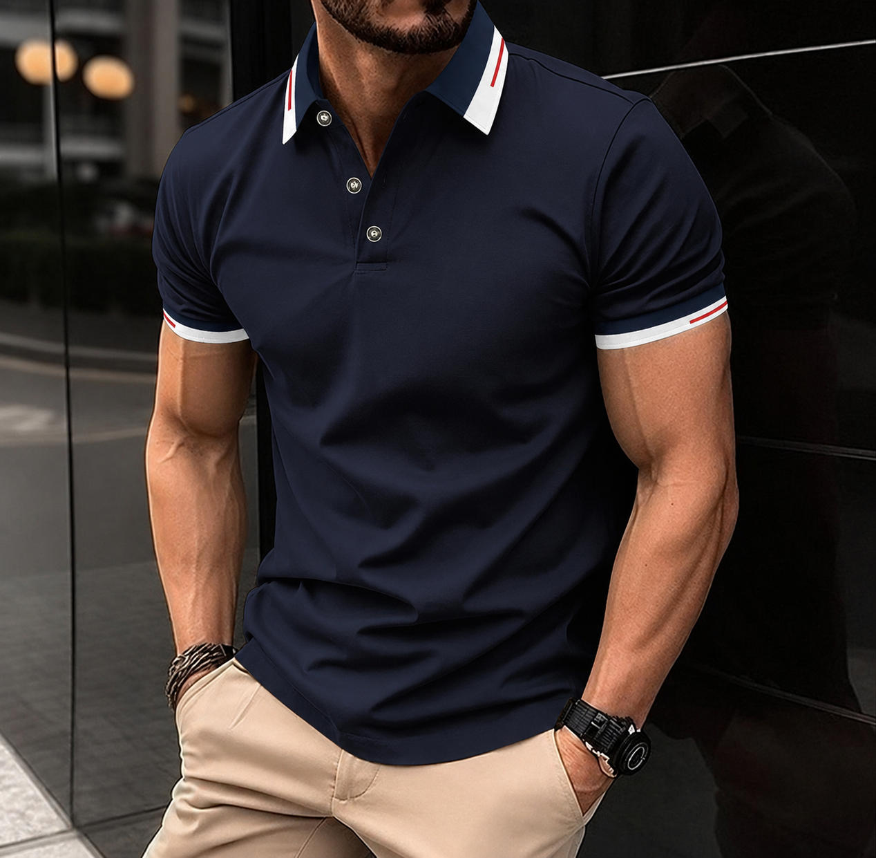 Sebastian | Elegant Short Sleeve Polo Shirt