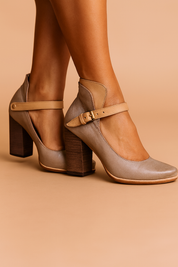 Celina | Elegant block heel pumps with a strap 2