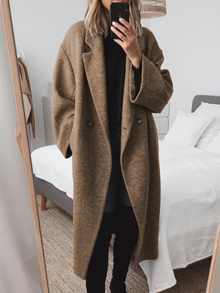 Cely | Comfortable oversized coat with double buttons 0