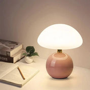 Ceramic LED Table Lamp, Mushroom Design with Adjustable Color Temperature for Bedside or Desk – Blush Cloud Finish 10