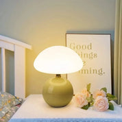 Ceramic LED Table Lamp, Mushroom Design with Adjustable Color Temperature for Bedside or Desk – Blush Cloud Finish 12