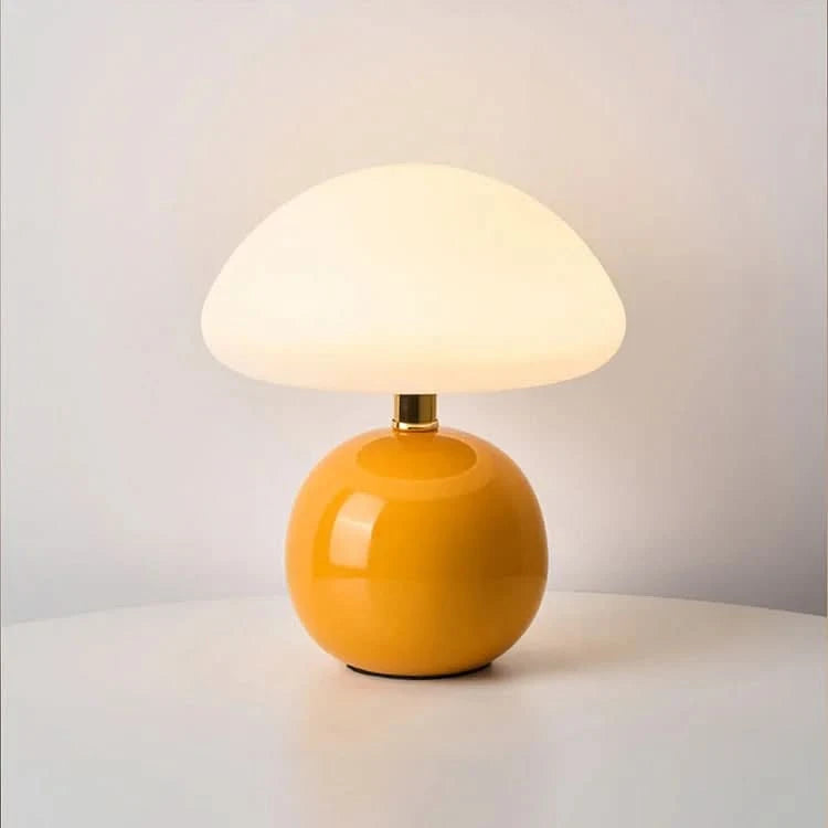 Ceramic LED Table Lamp, Mushroom Design with Adjustable Color Temperature for Bedside or Desk – Blush Cloud Finish 8