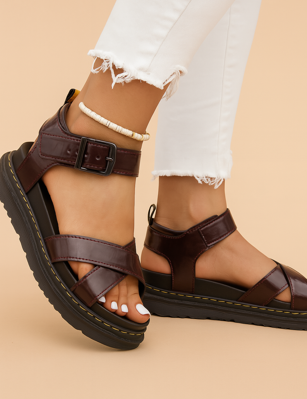 Charice | Strappy Platform Sandals with Buckle 1