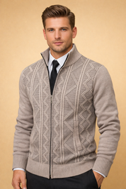 Landon | Men's Quilted Zip-Up Knit Vest Sweater