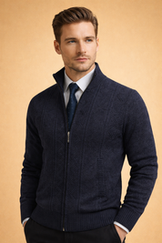 Landon | Men's Quilted Zip-Up Knit Vest Sweater