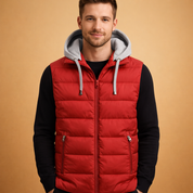 Damien | Men's Casual Light Padded Vest Jacket with Removable Hood Urban Style