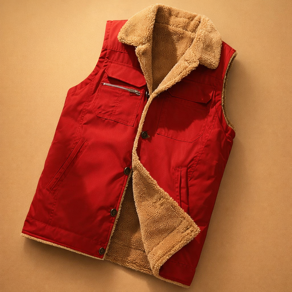 Bill | Classic Sherpa-Style Utility Vest with Stand Collar