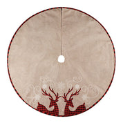 Checkered SHULU Christmas tree base decoration in linen 0