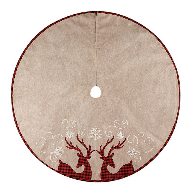 Checkered SHULU Christmas tree base decoration in linen 0
