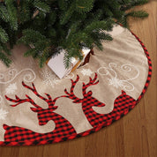 Checkered SHULU Christmas tree base decoration in linen 1