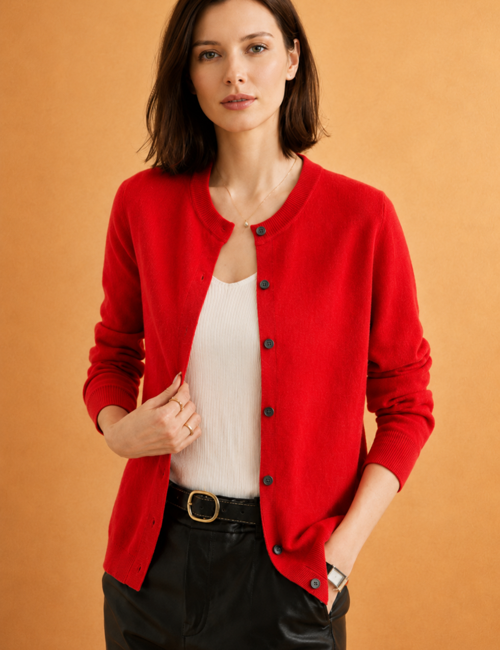 Ewa | Classic round neck cardigan