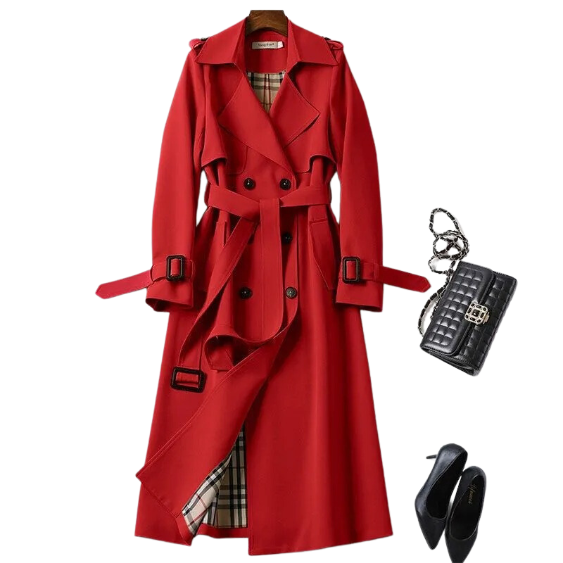 Christai | Women's Long Trench Coat | Buttoned Down Jacket 2