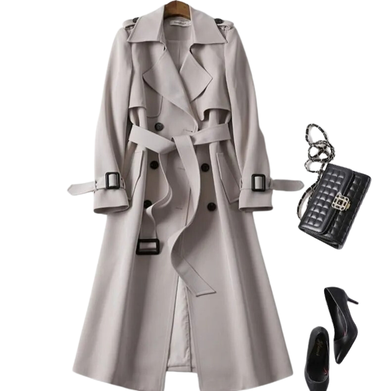 Christai | Women's Long Trench Coat | Buttoned Down Jacket 3