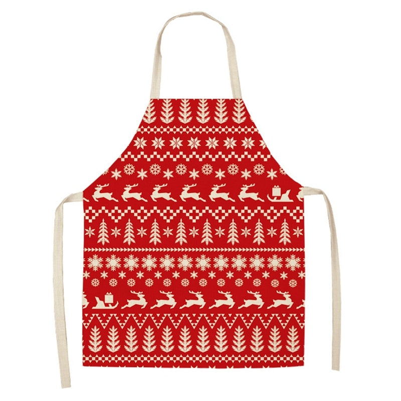 Christmas-themed apron in linen 8
