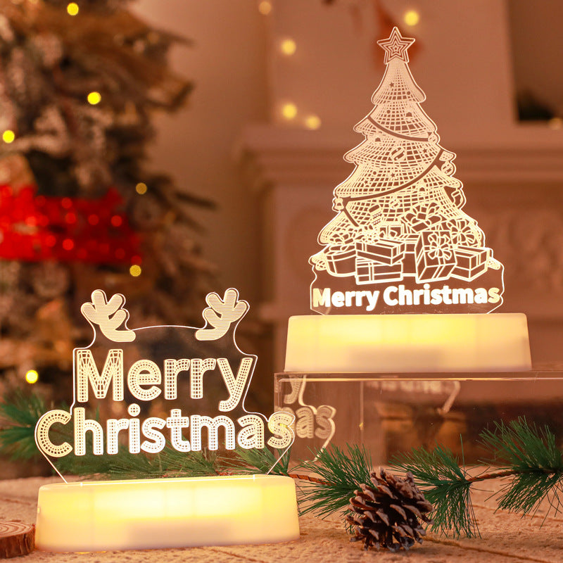 Christmas Decoration 3D Lamp Acrylic LED Night Light New Year Valentine's Day Christmas Children's Gift Christmas Ornament 1