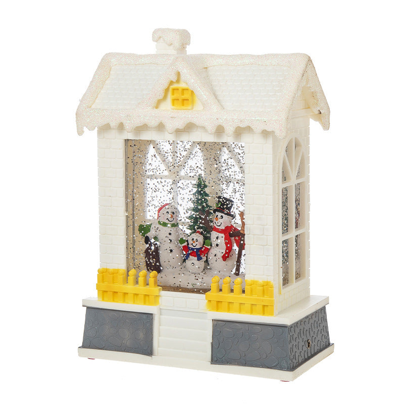 Christmas Decorations Music Box House Small Night Light Ornaments 5