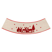 Christmas Elk Tree Skirt Wooden Foldable Decoration 3