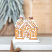 Christmas Snow Top Resin Ginger Cake Cottage Incense Burner 1