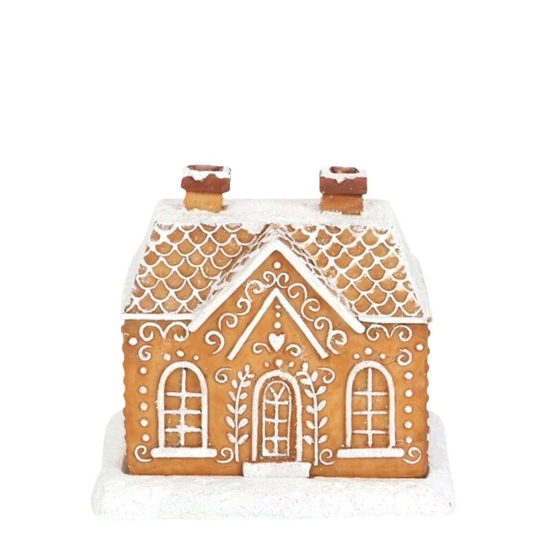 Christmas Snow Top Resin Ginger Cake Cottage Incense Burner 2