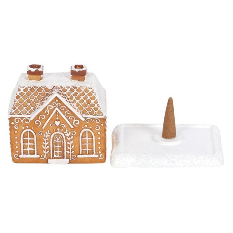 Christmas Snow Top Resin Ginger Cake Cottage Incense Burner 3