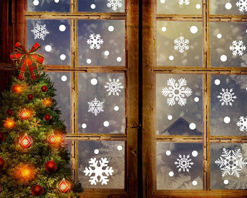 Christmas Snowflake Window Stickers 48 Piece Set 1