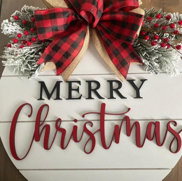 Christmas Tree Board Garland Door Plate Decorations 5