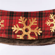 Christmas Tree Skirt Snowflake Checkered Non-woven Decoration 4