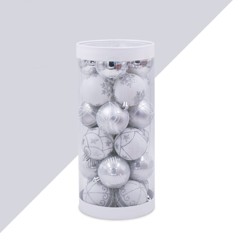 Christmas decoration items silver colored drawing ball package 0