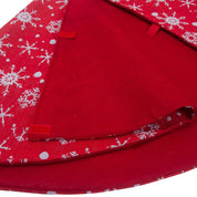 Christmas non-woven fabric white color with red outsole snowflake tree skirt 2