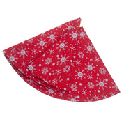 Christmas non-woven fabric white color with red outsole snowflake tree skirt 3