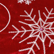 Christmas red velvet fabric snowflake tree skirt 4