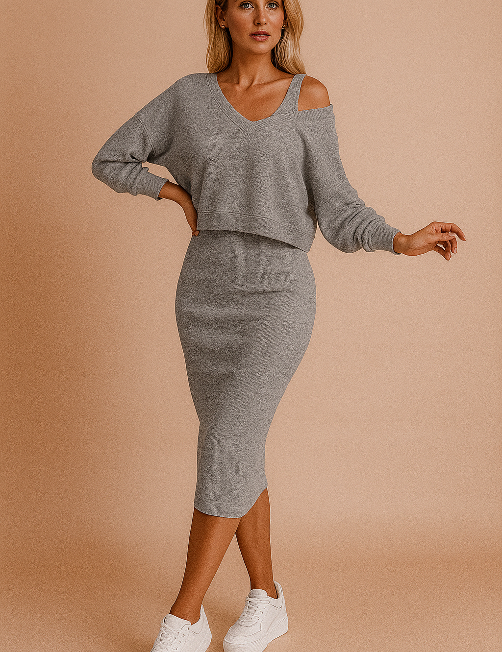 Claire | Casual Skirt and Sweater Set 2