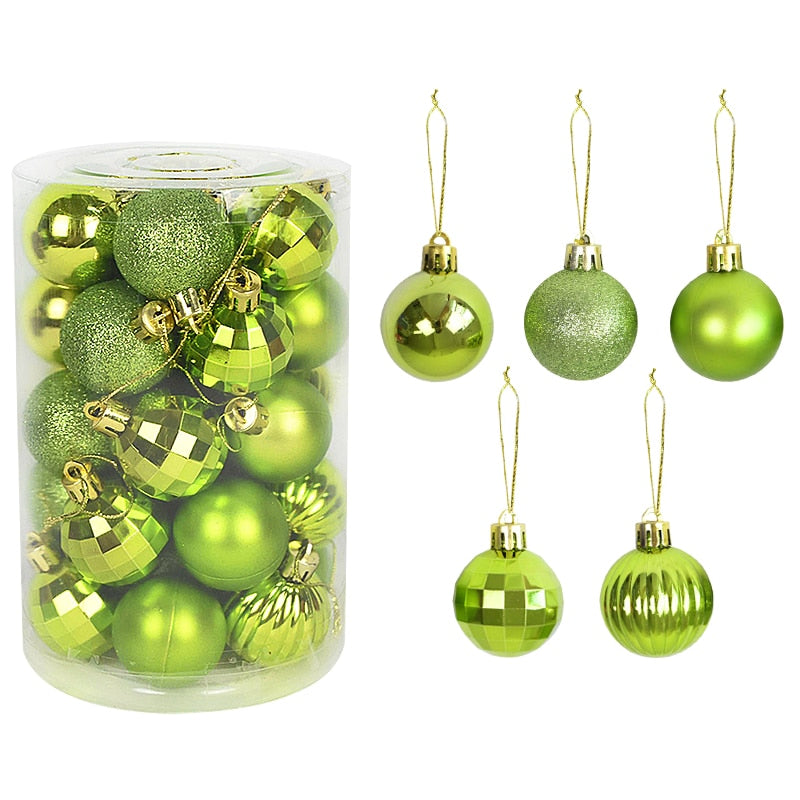 Colorful Christmas tree decoration balls set 4