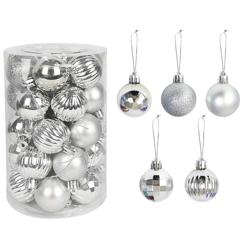 Colorful Christmas tree decoration balls set 8