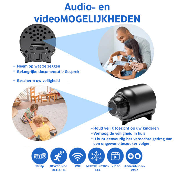 Compact Full HD wireless surveillance camera with 160-degree angle, night vision and 72-hour battery life for home security 3