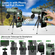 Compact monocular with 45x ultra-zoom | HD lens, lightweight and perfect for hiking, birdwatching and sporting events 5