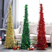 Creative Christmas tree decoration with garlands 1