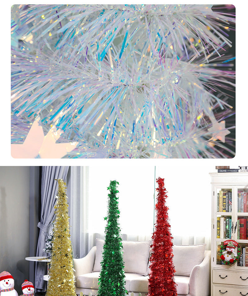 Creative Christmas tree decoration with garlands 7