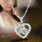 Crystal Heart Necklace - 925 Sterling Silver Pendant with CZ Crystal 0