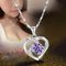 Crystal Heart Necklace - 925 Sterling Silver Pendant with CZ Crystal 1