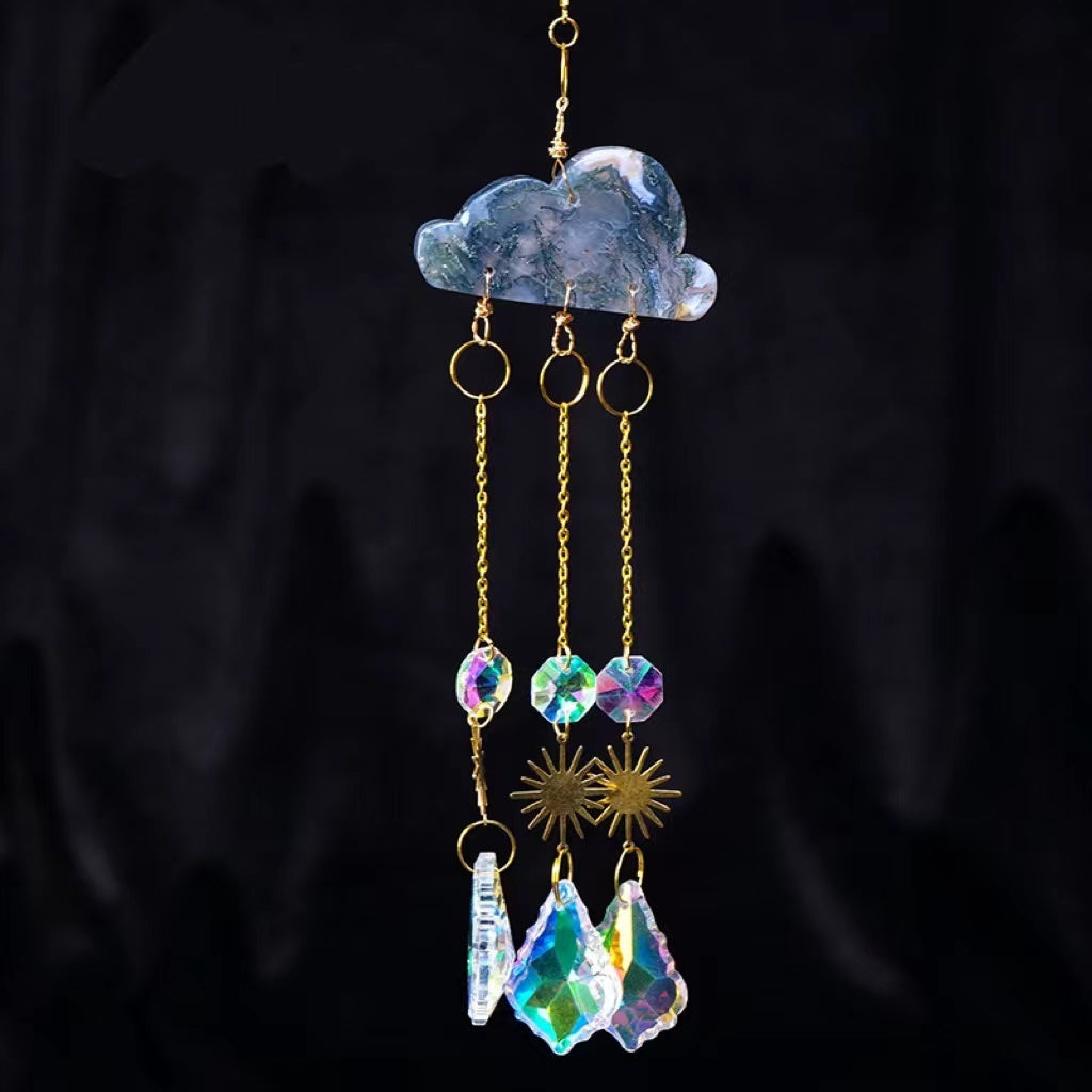 Crystal Sky Suncatcher Wind Chime Christmas Pendant Pendant Chain 3
