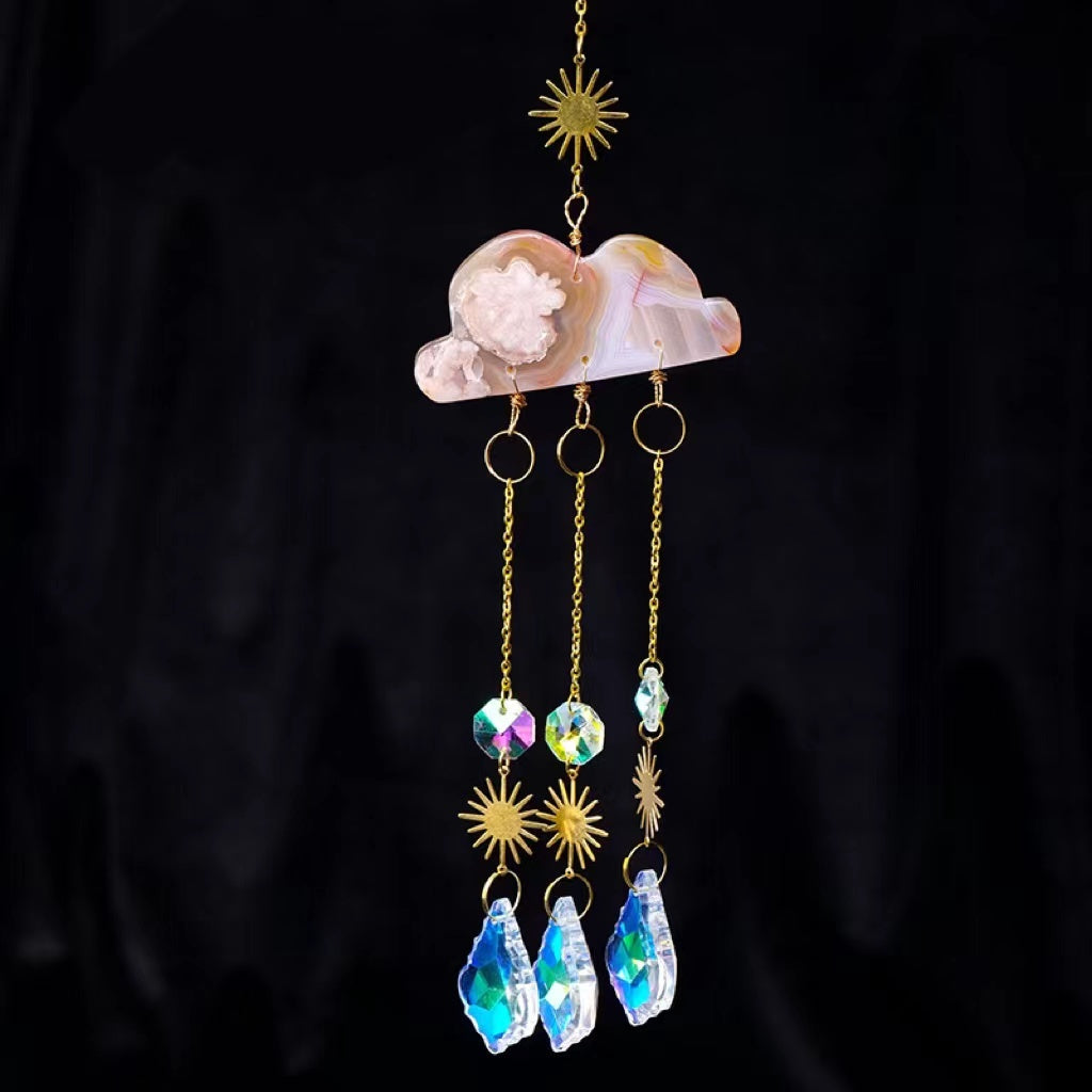Crystal Sky Suncatcher Wind Chime Christmas Pendant Pendant Chain 6